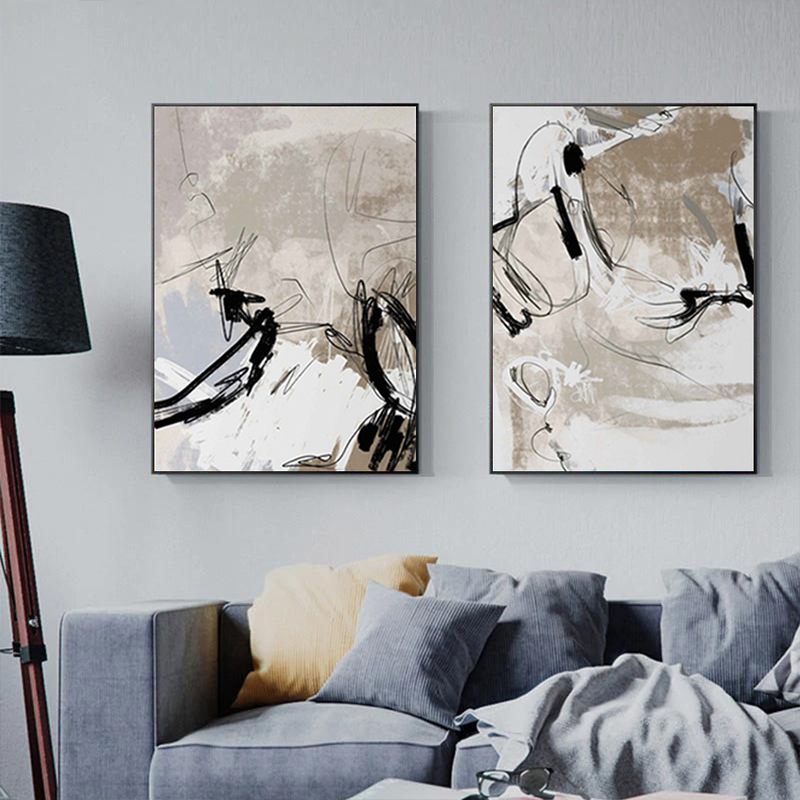 Buy Modern Abstract Beige 2 sets Canvas Wall Art MyDeal