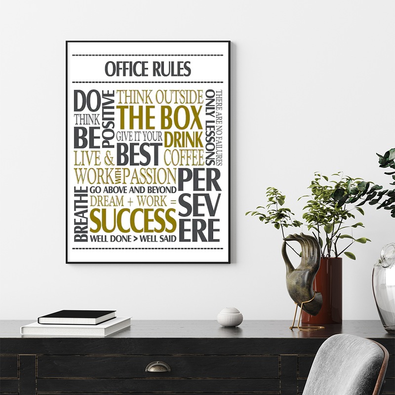 Buy Office Rules Poster Wall Art - MyDeal