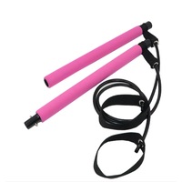 Topok Pink Yoga Resistance Bands Pilates Stick Bodybuilding Crossfit Gym Rubber Tube Elastic Bands Fitness Equipment Training Exercise - Pink One Size