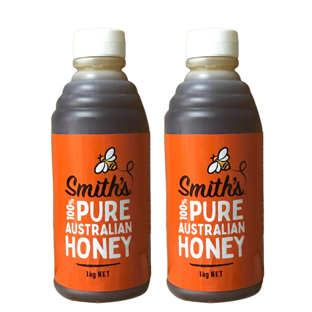 Smith's 100% Pure Australian Honey 1kg Squeeze Bottle x 2