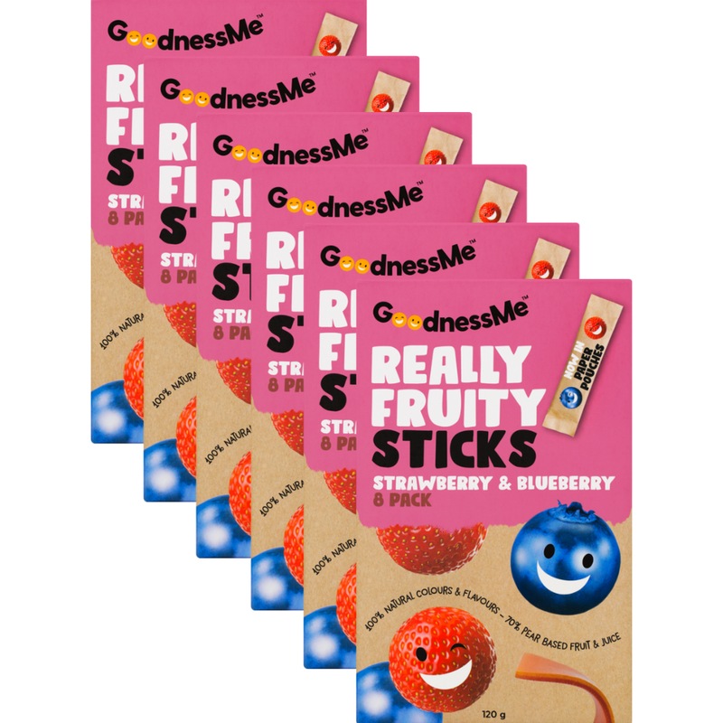 Buy Goodness Me Fruit Sticks Strawberry and Blueberry Duo 120g x 6 MyDeal