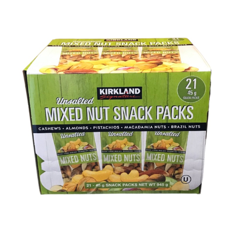 Buy Kirkland Signature Unsalted Mixed Nuts 21 x 45g Snack Packs 945g MyDeal