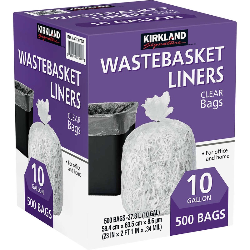 Buy Kirkland Signature Wastebasket Liners Clear Rubbish Bags 10 gallon
