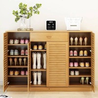 Bamboo Wooden Shoe Case Shoe Rack Book Case Shelf Storage Classic Luxury