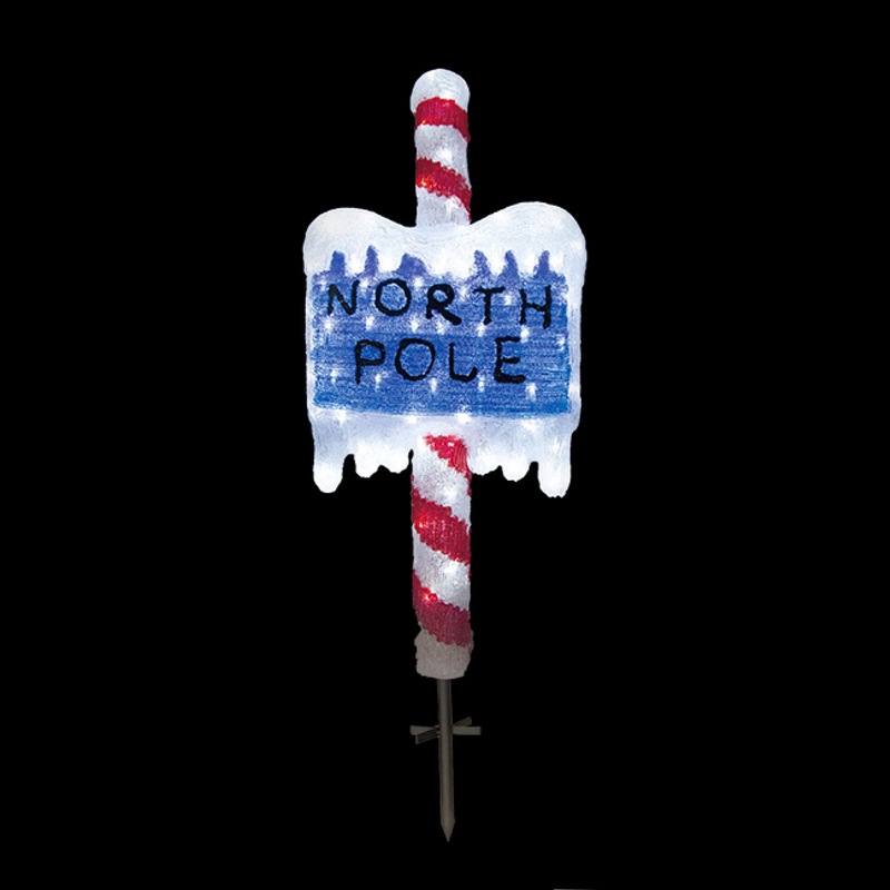 Buy 85cm Outdoor North Pole Christmas Sign with Lights MyDeal