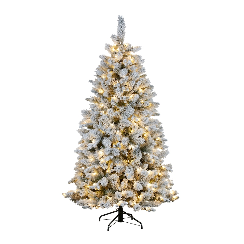 Buy 9ft Slim Christmas Tree with Lights - Grand Snow 274cm - MyDeal