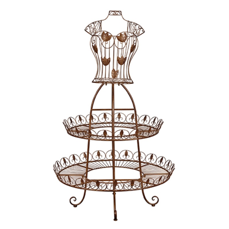 Buy Mannequin Display Stand with 2 Tiers Antique Gold Metal 172cmH MyDeal