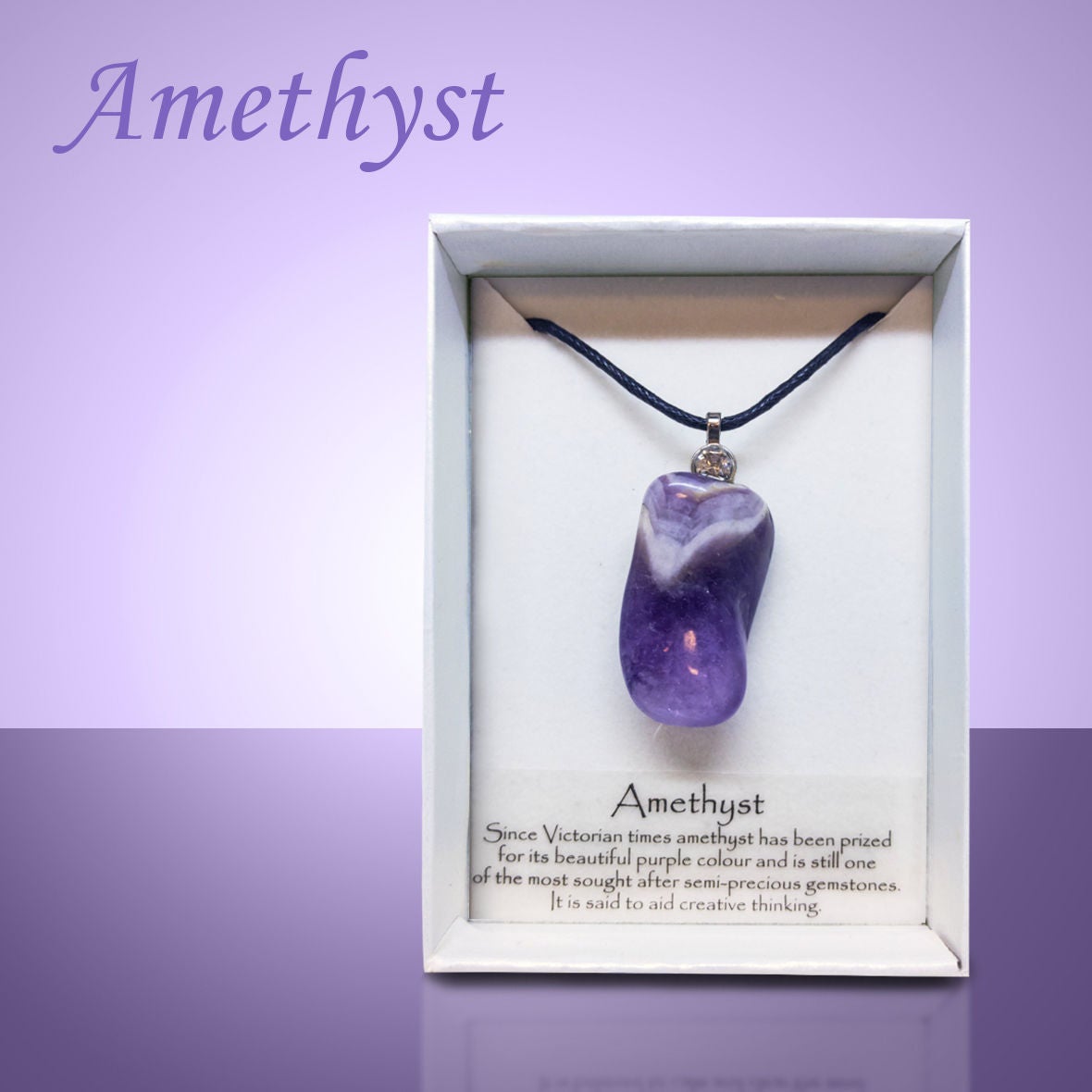 Amethyst Gemstone Crystal Necklace Pendant