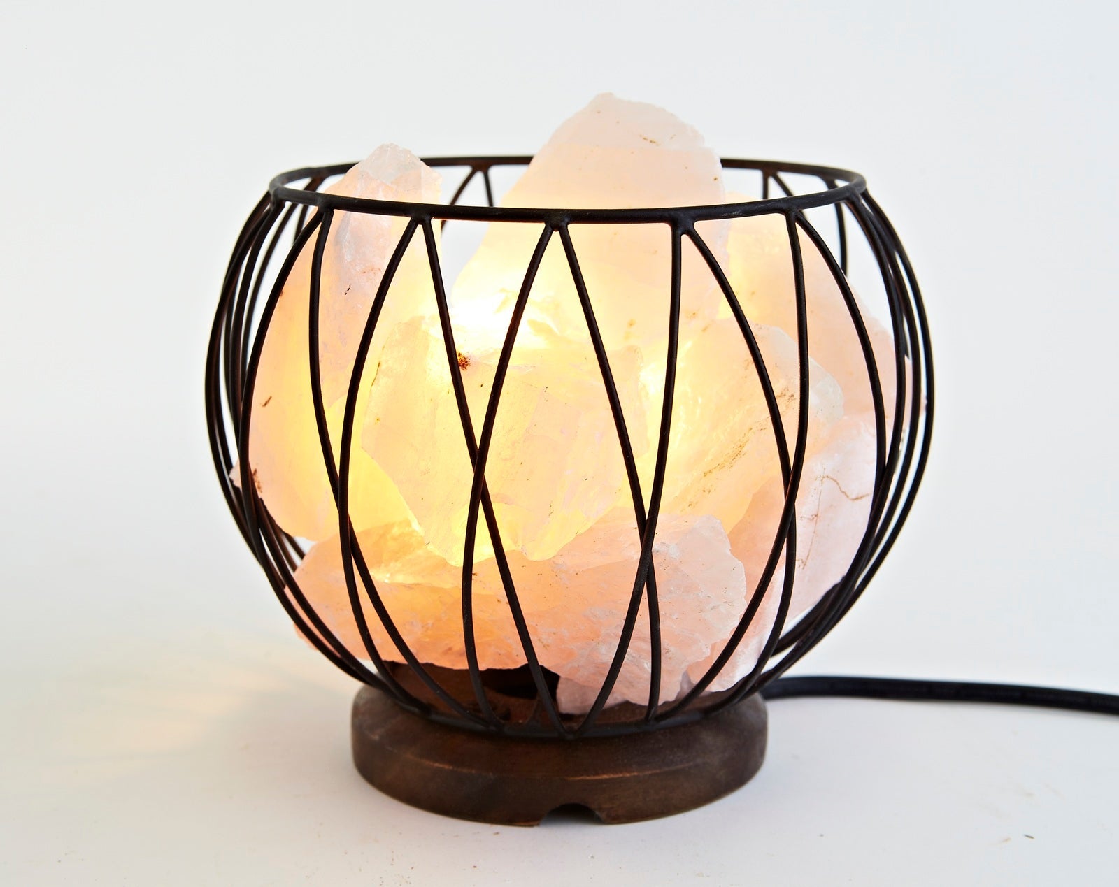 Crystal Cage Clear Quartz Lamp LED Globe