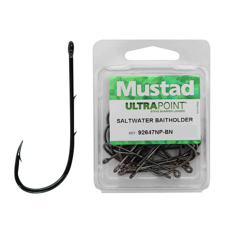 Buy 1 Box of Mustad 92647NP-BN Long Baitholder Chemically Sharpened Fishing  Hooks - MyDeal