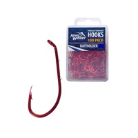 100 x Jarvis Walker Size 2/0 Baitholder Hooks - Red Chemically Sharpened Hooks