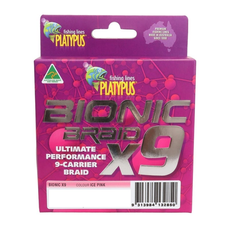 Buy 150m Spool Of Platypus Bionic X9 Braided Fishing Line - Hot Pink 9-Carrier  Braid - MyDeal