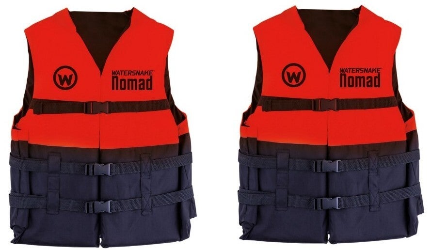 2 X Watersnake Nomad Adult or Child Life Jackets - Red Level 50 PFDs