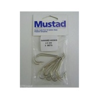 3 Sets Mustad Pre-Rigged Ganged Hooks 3/0 X 4 Hooks