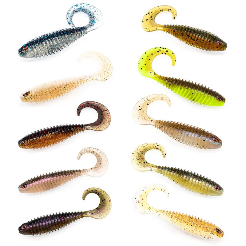 Buy 5 Pack of Chasebait 4 Inch Curly Tail Soft Plastic Fishing