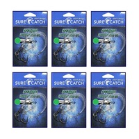 6 Pack of Surecatch 100lb Offshore Paternoster Fishing Rigs-Chemical Sharp Hooks