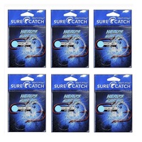 6 Pack of Surecatch Pre-Tied Heavy Surf Rigs with Chemically Sharpened Hooks
