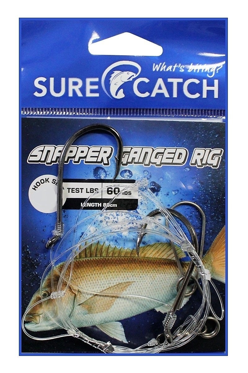 Surecatch Pre-Tied Snapper Rig - Ganged Hook Rig with Chemically Sharpened Hooks