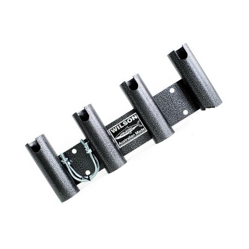 Wilson Bull Bar Rod Holder Black Hammertone Aluminium 4 Hole MyDeal