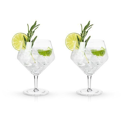 Angled Crystal Gin & Tonic Glasses by Viski