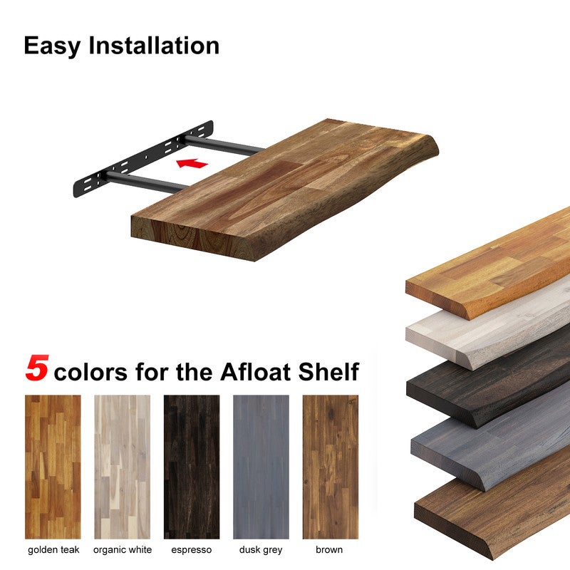 Afloat Wall Shelf With Live Edge, How To Make Hardwood Floating Shelves