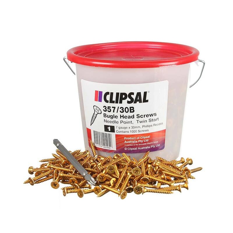 Buy Clipsal 357/30B Self Drilling Screw, Bugle Head, 7Gx30mm, 1000 per