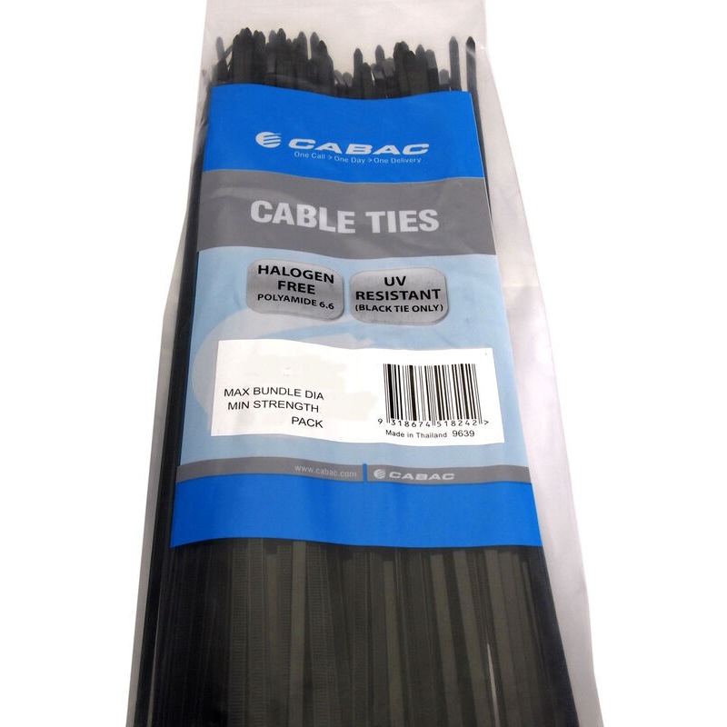 Buy Cable Ties Cabac CT600BKUHD 580mm x 12mm Ultra Heavy Duty UV