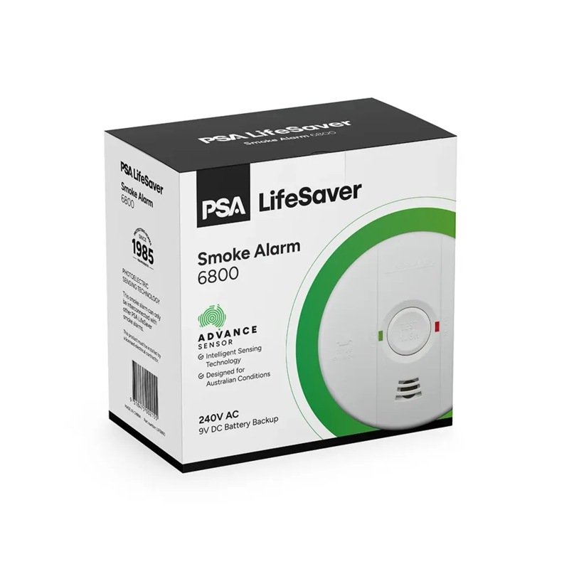 Buy PSA LIF6800 240V Photoelectric Smoke Alarm with 9V DC Battery