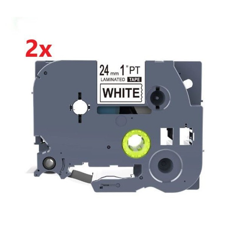 Buy 2 Pack Compatible Tze251 Laminated 24mm Black on White Label Tape