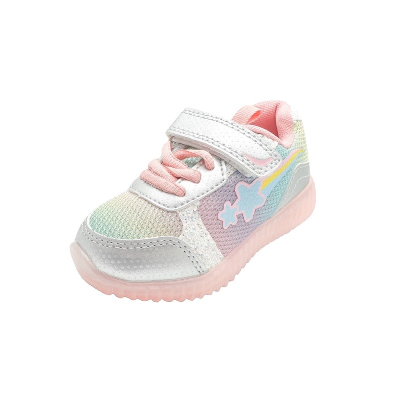 Buy Girls Pink Trainers in Rainbow Design - MyDeal