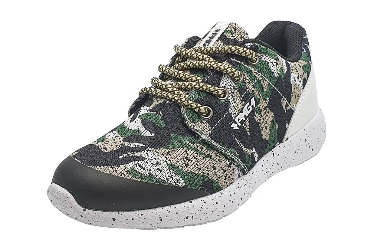 Primigi Boys Flexible Sports Trainers in Green and Beige Camouflage Style