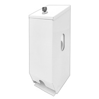 Double Toilet Paper Roll Dispenser White Metal T006W