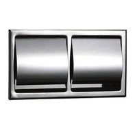 Ozwashroom Recess S/Steel Twin Toilet Roll Holder T6607