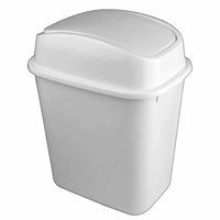 Plastic White 15L Tidy Bin,Swinging Lid