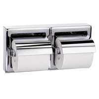 Twin Toilet Roll Holder Surface Mount S'Steel Horizontal A8867