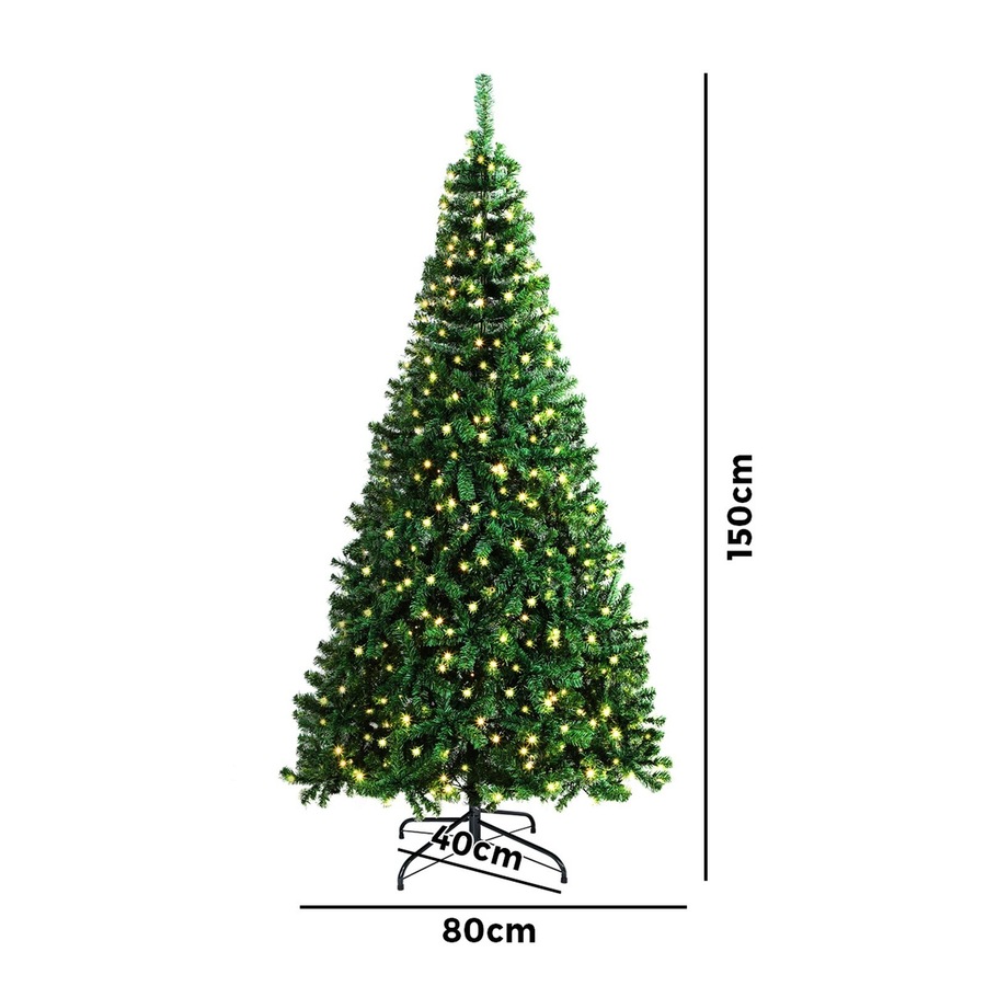 1.5M LED Christmas Tree Tinseltown 5FT Xmas Trees Decorations Green 445 Tips
