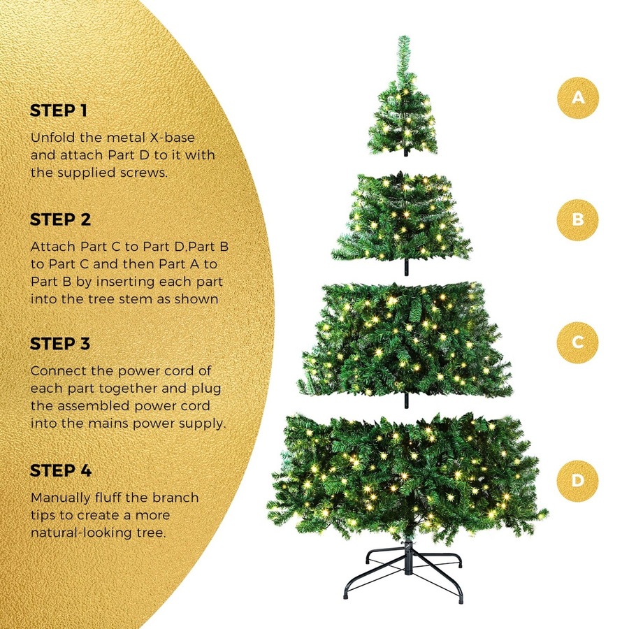 2.7M LED Christmas Tree Tinseltown 9FT Xmas Trees Decorations Green 1600 Tips