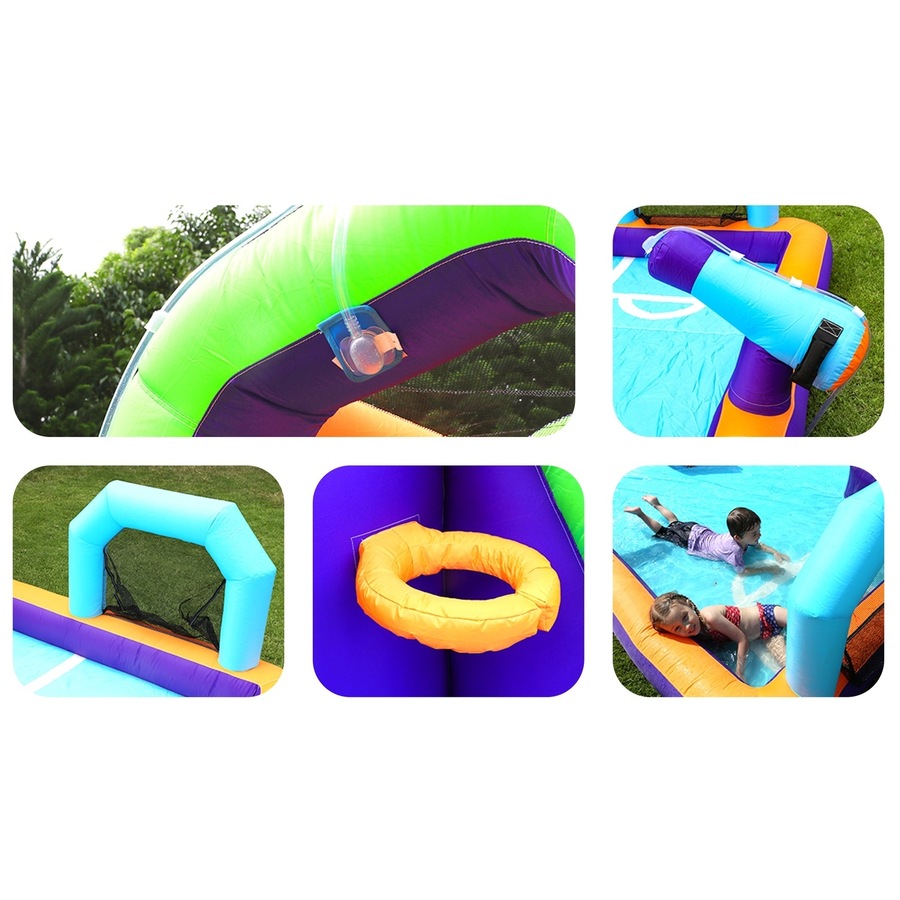 360X420CM AirMyFun Inflatable Castle Water 2.9m Water Slide Park Climbing Sprinkle Bounce House Outdoor Play Pool Xmas Gift