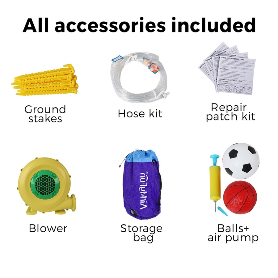 360X420CM AirMyFun Inflatable Castle Water 2.9m Water Slide Park Climbing Sprinkle Bounce House Outdoor Play Pool Xmas Gift