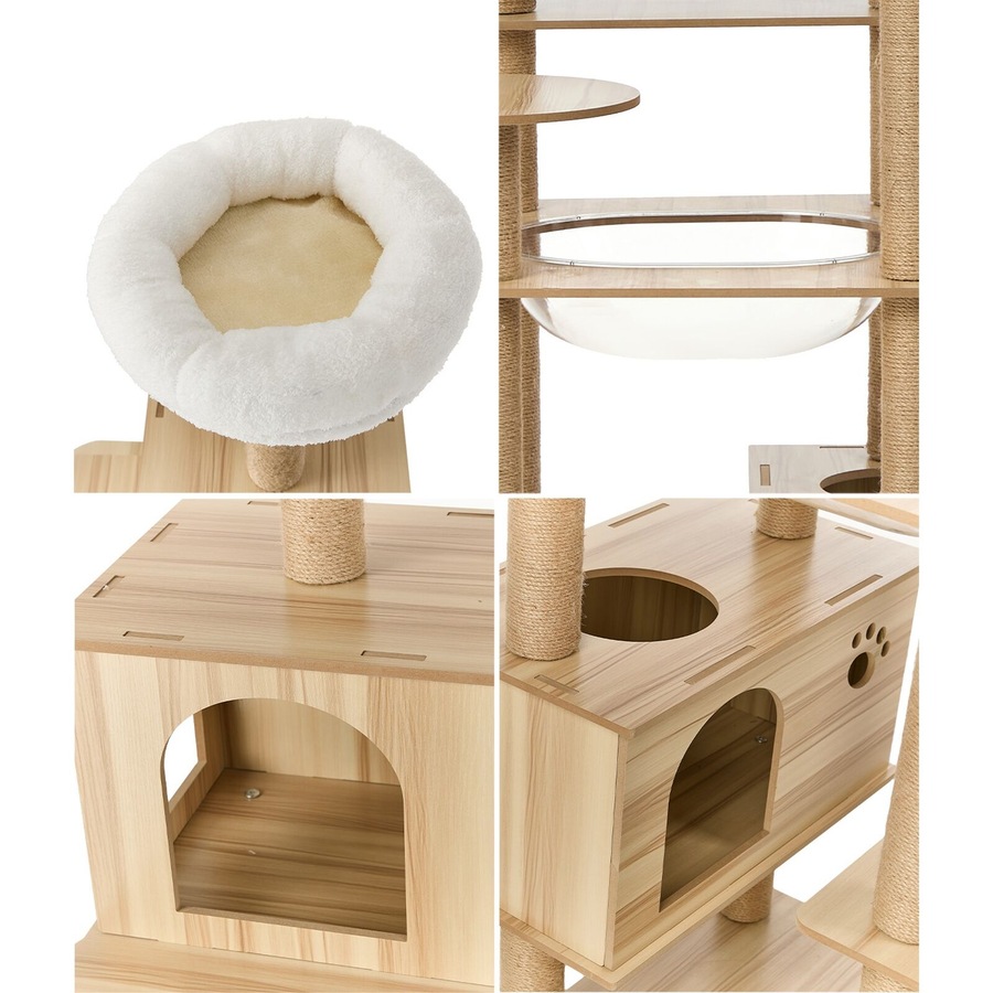 Alopet Cat Tree Tower Scratching Post Scratcher Cats Condo House Bed Wood 186cm