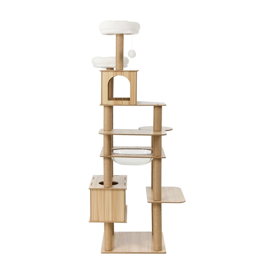 Alopet Cat Tree Tower Scratching Post Scratcher Cats Condo House Bed Wood 186cm