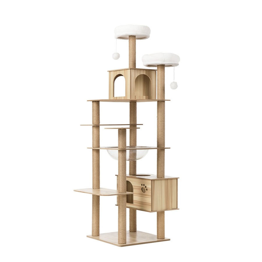 Alopet Cat Tree Tower Scratching Post Scratcher Cats Condo House Bed Wood 186cm