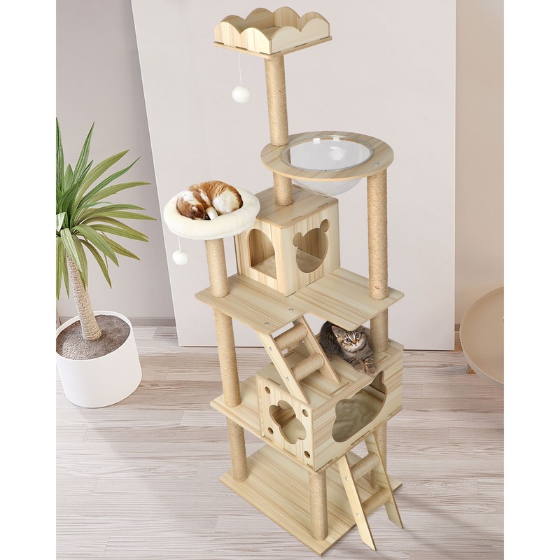 Buy Alopet Cat Tree Tower Scratching Post Scratcher Wood Condo House Bed Trees 190cm MyDeal