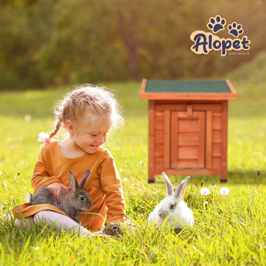 Alopet Rabbit Hutch Chicken Coop Wooden Pet Cage Habitat House Outdoor Cube