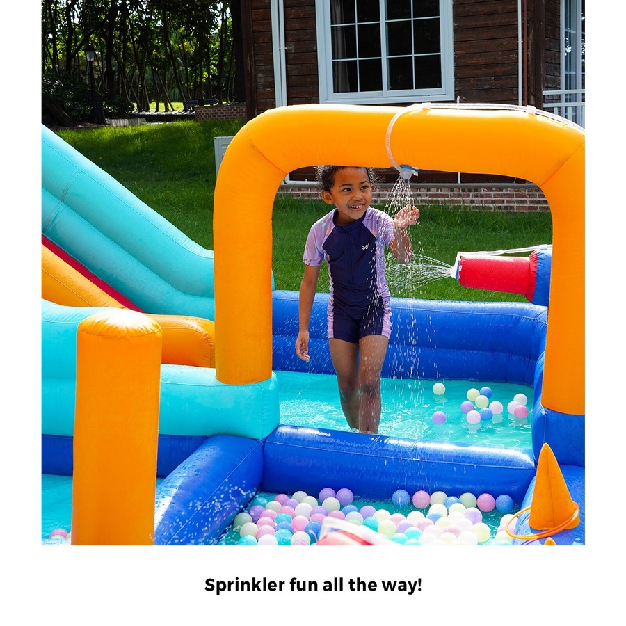 Doctor Dolphin Inflatable Water Park Bounce Castle Kids Pools House Dual Slides Blower