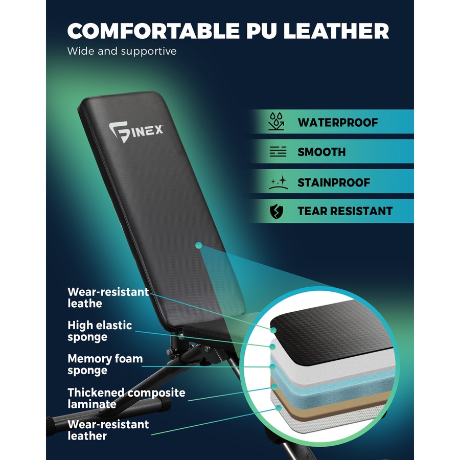 Finex Weight Bench FID Bench Dumbbell Flat Incline Decline Press Home Gym Fitness