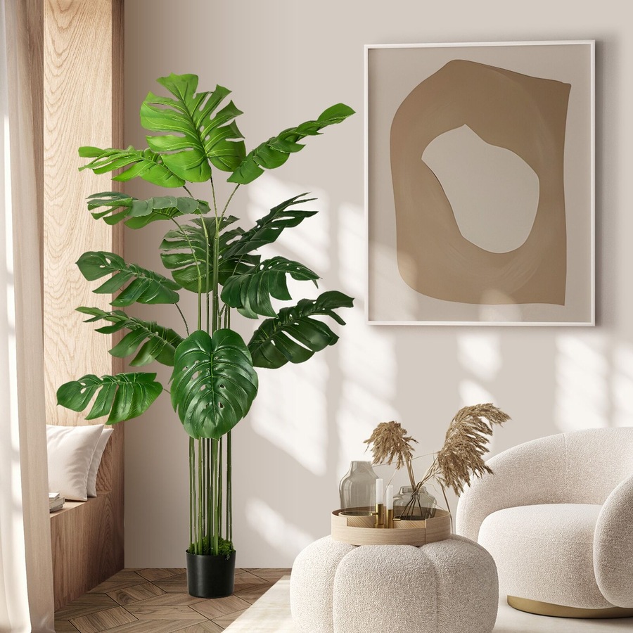 Buy Livsip 150cm Artificial Monstera Deliciosa Plant Fake Tropical Tree  Home Garden Decor - Everyday Rewards Shop