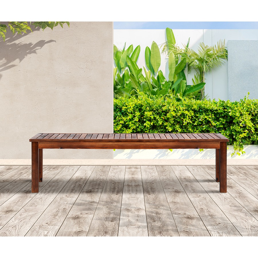 Livsip 150cm Garden Bench Outdoor Wood Patio Furniture Dining Chair Slatted Seat