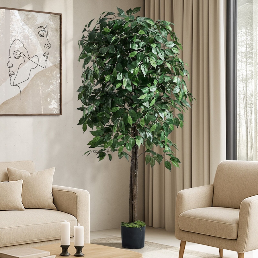 Livsip 180cm Artificial Ficus Tree Lifelike Faux Potted Plants Home Garden Decor