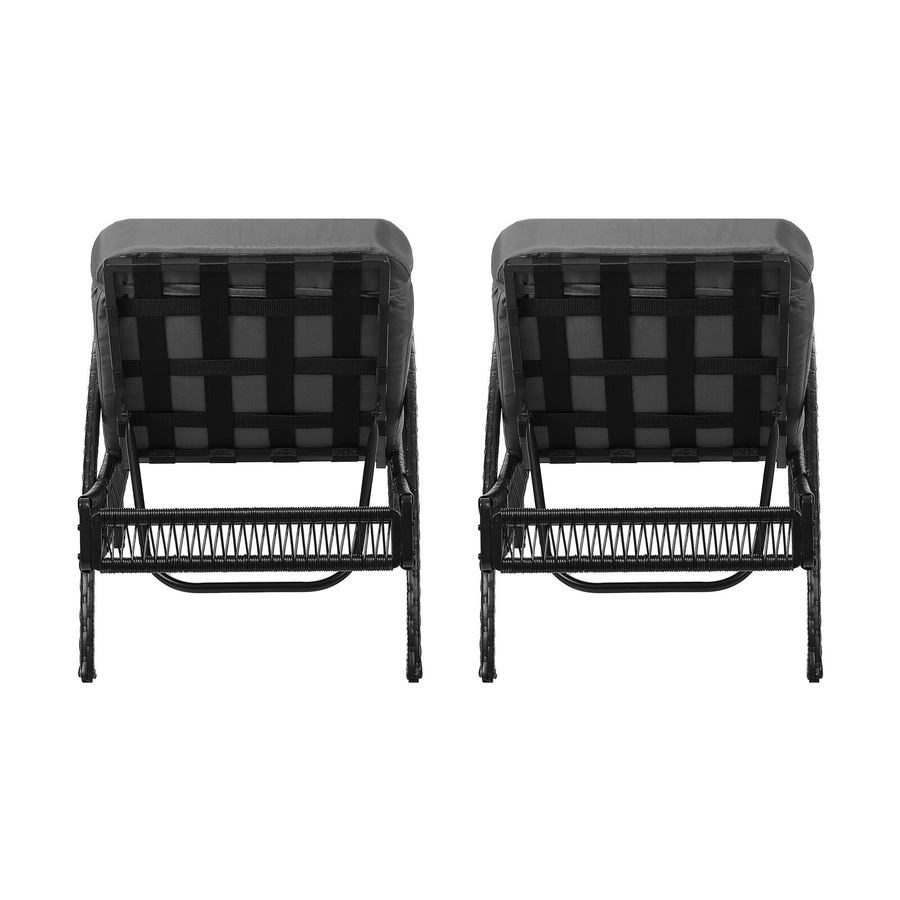 Livsip 2PCS Sun Lounge Wicker Lounger Day Bed Outdoor Furniture Grey